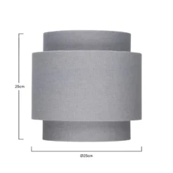 Finn Tier Drum Flint Linen Shade - 25cm 14 Finn Tier Drum Flint Linen Shade - 25cm -Chic Lighting Store 13222475 1194901095765077