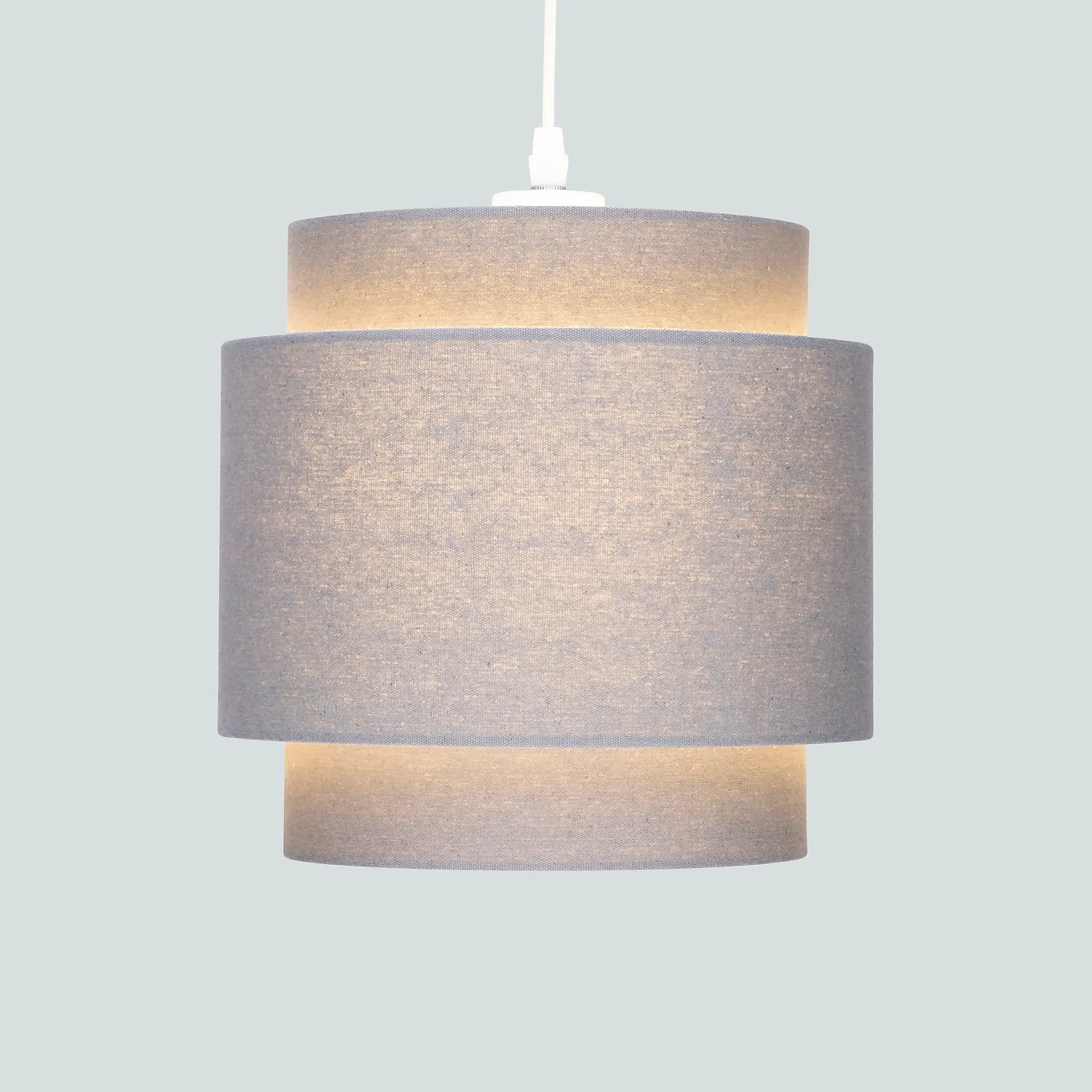 Finn Tier Drum Flint Linen Shade - 25cm 5 Finn Tier Drum Flint Linen Shade - 25cm - Image 3