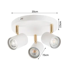 Thorpe 3 Lamp Spotlight Plate - White 10 Thorpe 3 Lamp Spotlight Plate - White -Chic Lighting Store 13239140 1414928056150458