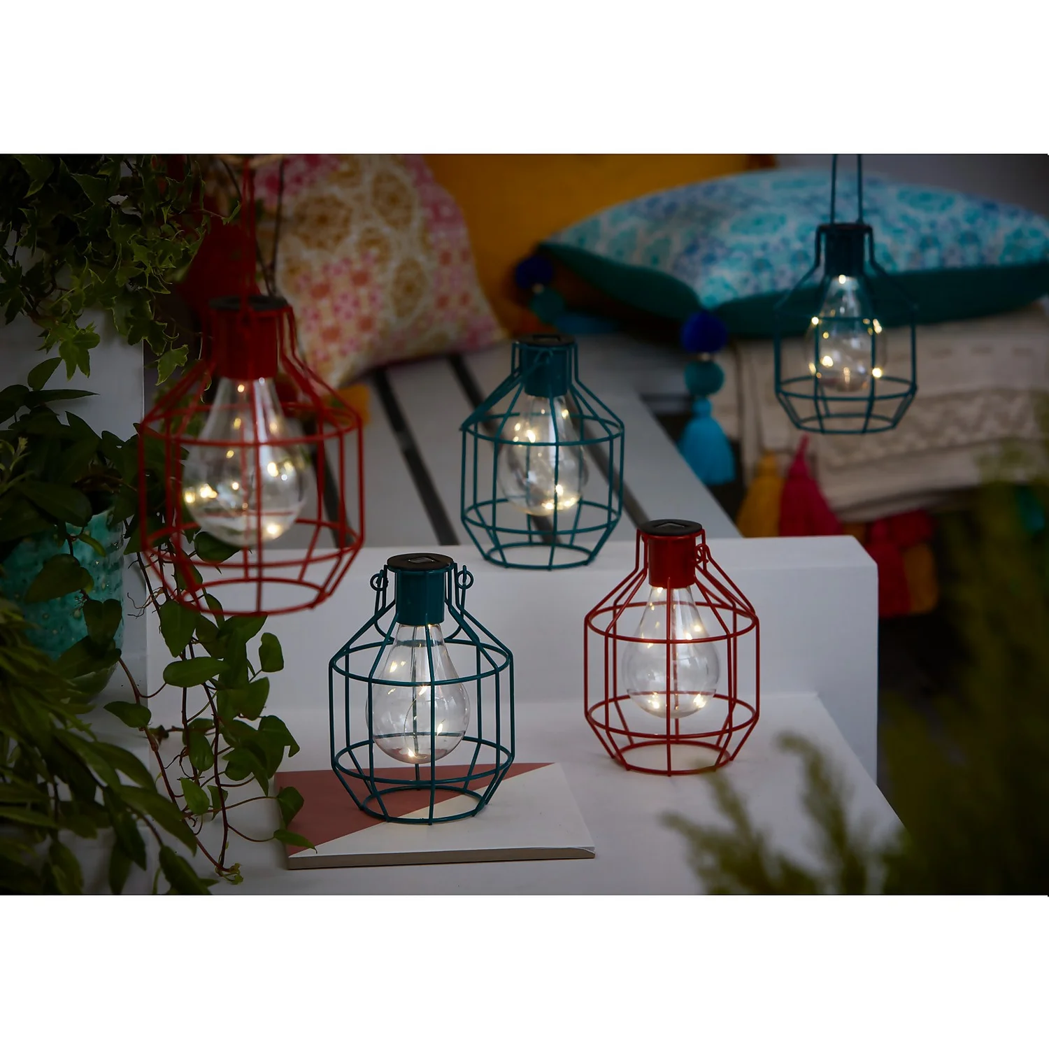 House Beautiful Firefly Solar Powered Caged Lantern 8 House Beautiful Firefly Solar Powered Caged Lantern - Image 6