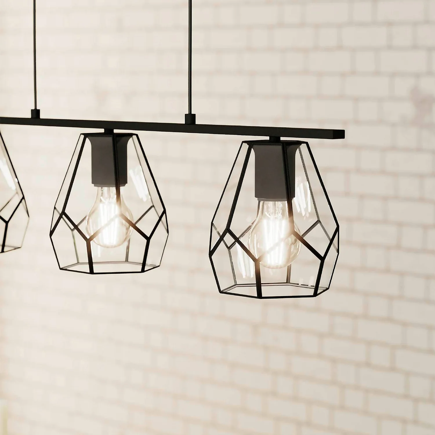 EGLO Mardyke Glass Steel 3L Pendant Light 5 EGLO Mardyke Glass Steel 3L Pendant Light - Image 3