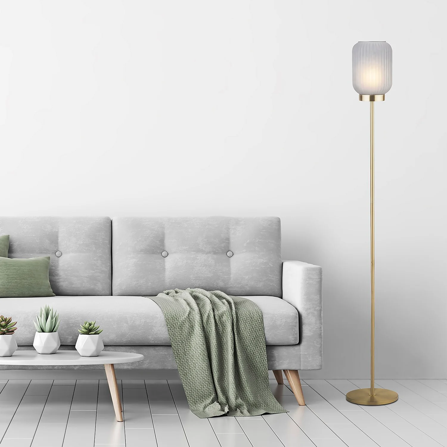 Pearl Frosted Floor Lamp - Navy 8 Pearl Frosted Floor Lamp - Navy - Image 6