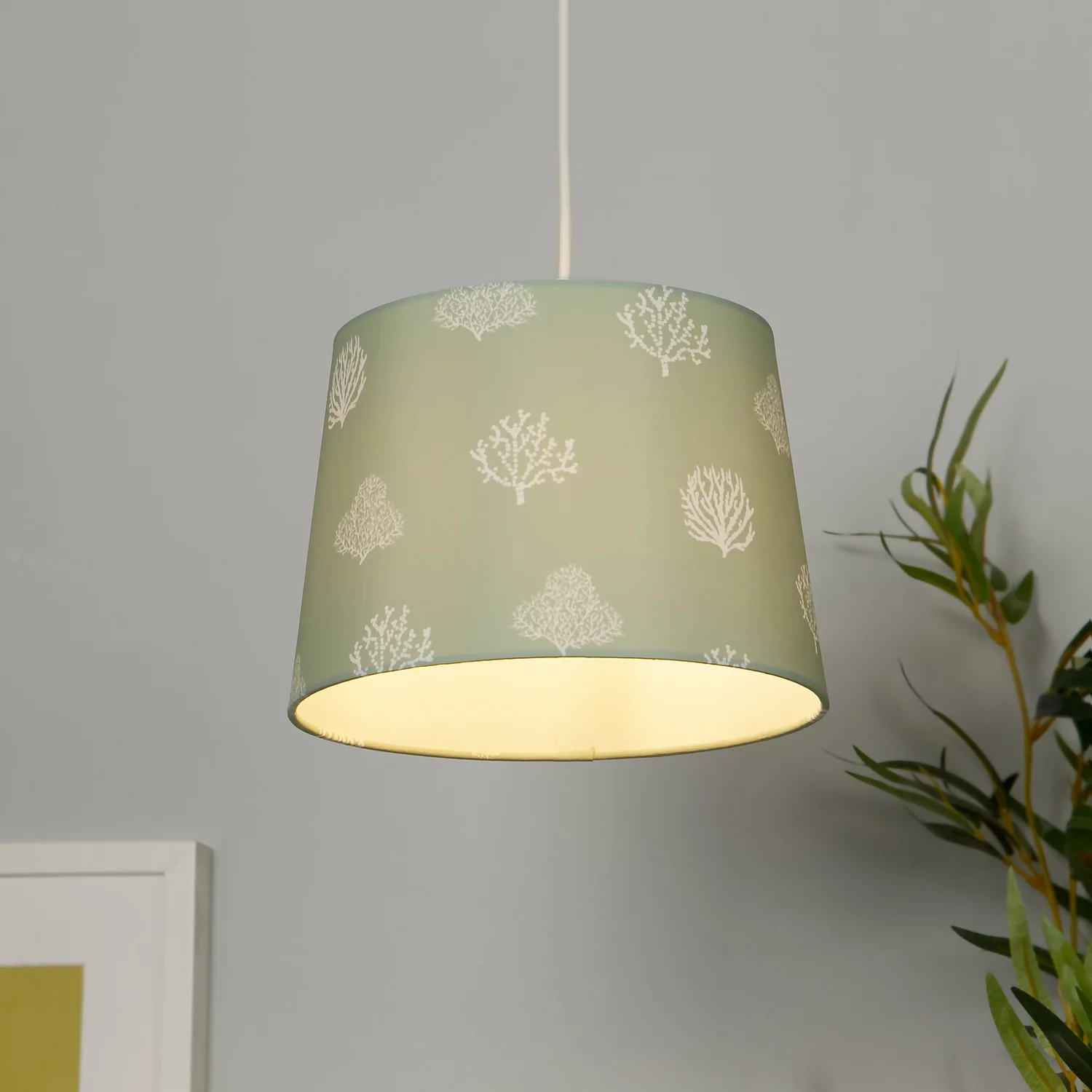 Country Living Salcombe Seaflower Patterned Lamp Shade - Laurel Green 3 Country Living Salcombe Seaflower Patterned Lamp Shade - Laurel Green