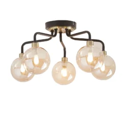 Shoreditch Five Light Semi Flush Ceiling Light - Champagne & Brass 7 Shoreditch Five Light Semi Flush Ceiling Light - Champagne & Brass -Chic Lighting Store 13453782 7764915324019568