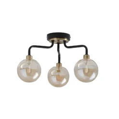Shoreditch Three Light Semi Flush Ceiling Light - Champagne & Brass 8 Shoreditch Three Light Semi Flush Ceiling Light - Champagne & Brass -Chic Lighting Store 13453784 1384915323868194