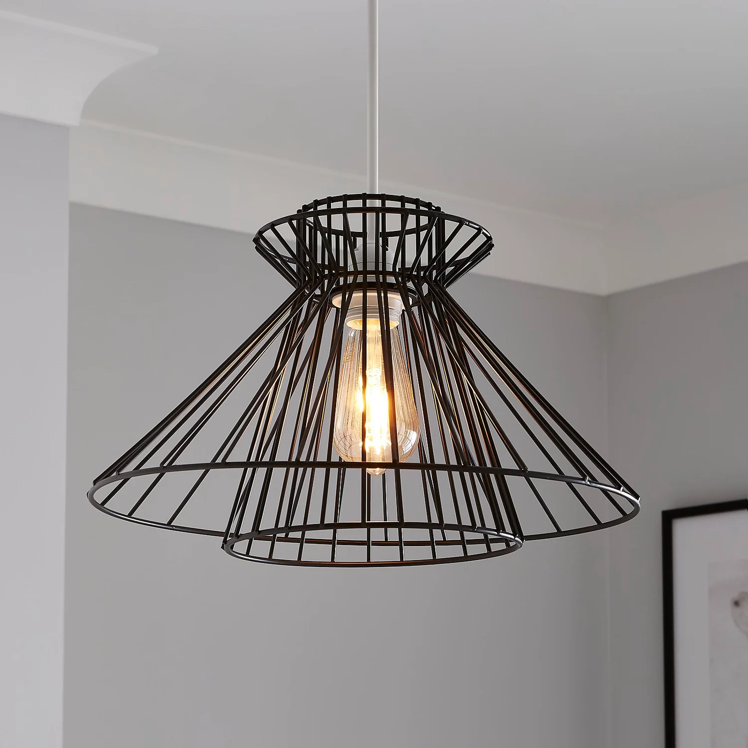 Dalston Wire Easy Fit Light Shade - Black 3 Dalston Wire Easy Fit Light Shade - Black