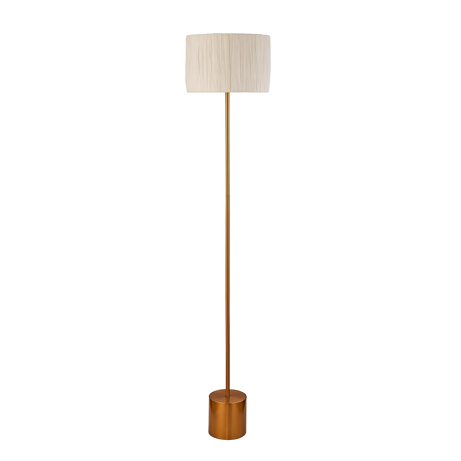 Raffia Floor Lamp - White & Gold 5 Raffia Floor Lamp - White & Gold - Image 3
