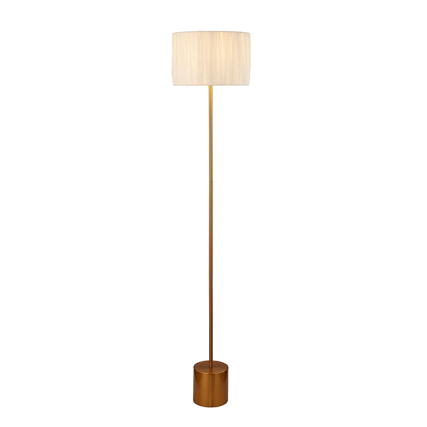 Raffia Floor Lamp - White & Gold 4 Raffia Floor Lamp - White & Gold - Image 2