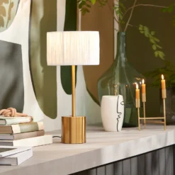 Raffia Table Lamp - White & Gold 13 Raffia Table Lamp - White & Gold -Chic Lighting Store 13525827 1135042052933660