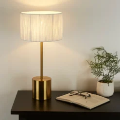 Raffia Table Lamp - White & Gold 14 Raffia Table Lamp - White & Gold -Chic Lighting Store 13525827 2824956834876897