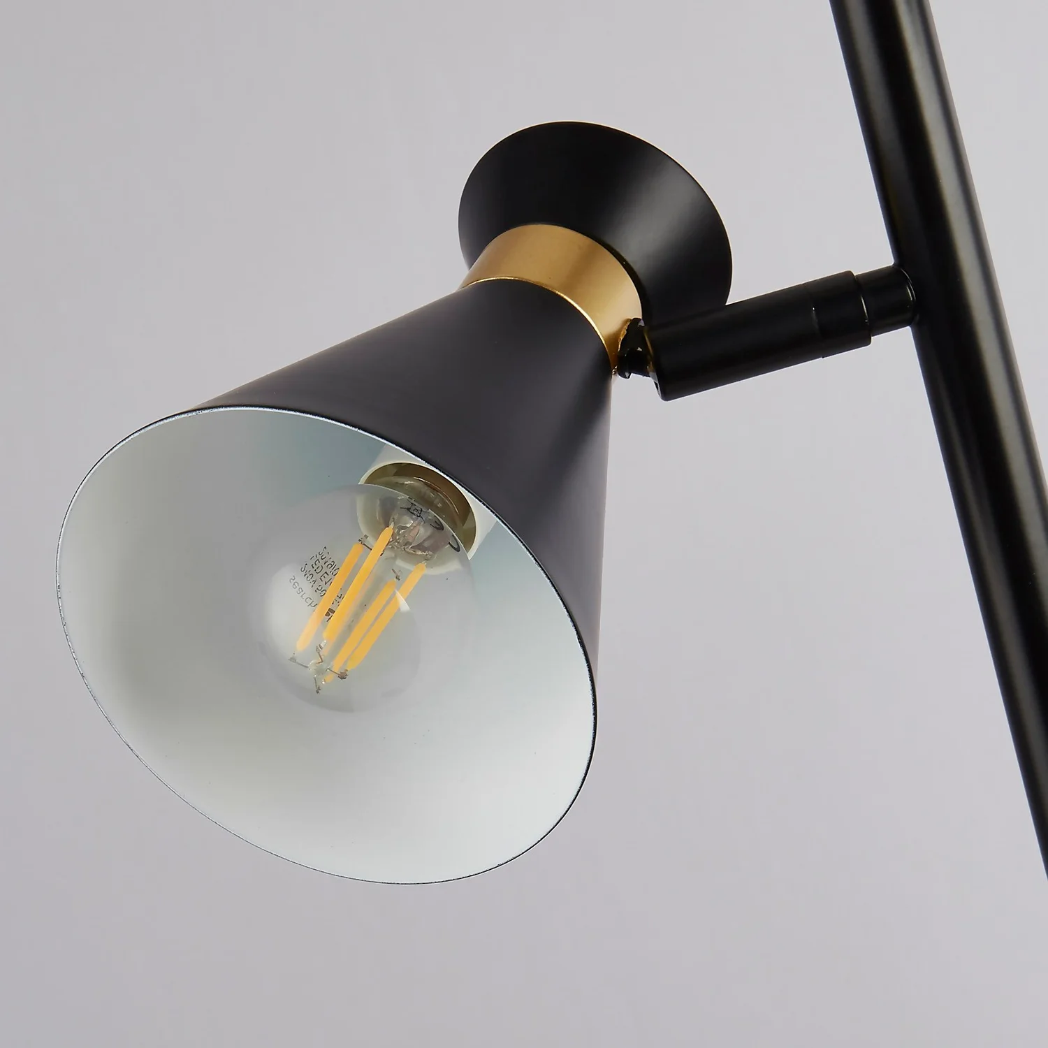 Balham 3 Light Floor Lamp - Black & Brass 7 Balham 3 Light Floor Lamp - Black & Brass - Image 5
