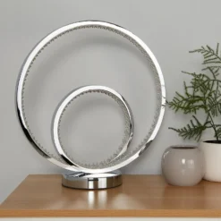 Sasha LED Table Lamp - Chrome & Crystal -Chic Lighting Store 13525836 7715042075141142