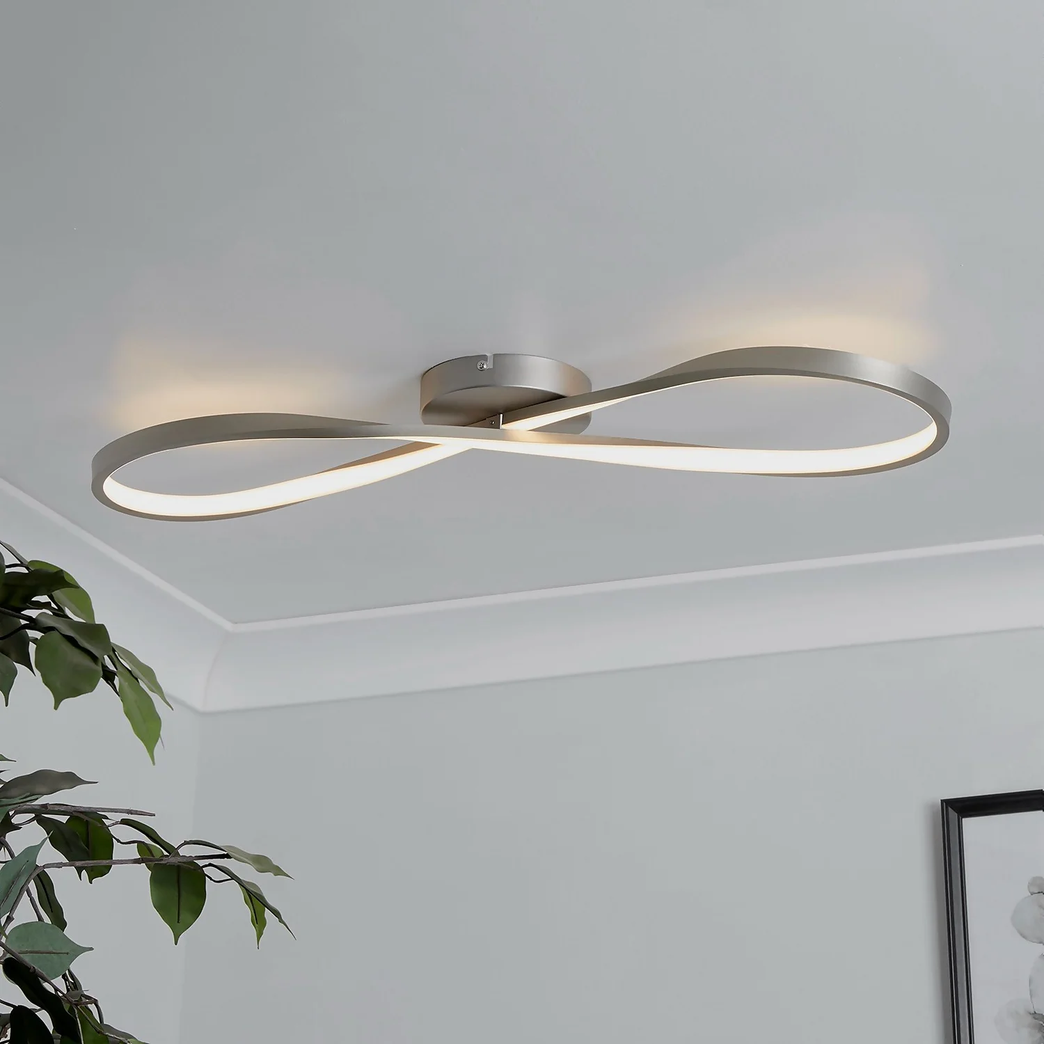 Austin LED Flush Ceiling Light - Satin Nickel 3 Austin LED Flush Ceiling Light - Satin Nickel