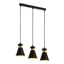 Balham 3 Light Diner Bar Light - Black & Brass 14 Balham 3 Light Diner Bar Light - Black & Brass -Chic Lighting Store 13528465 7985042091908388