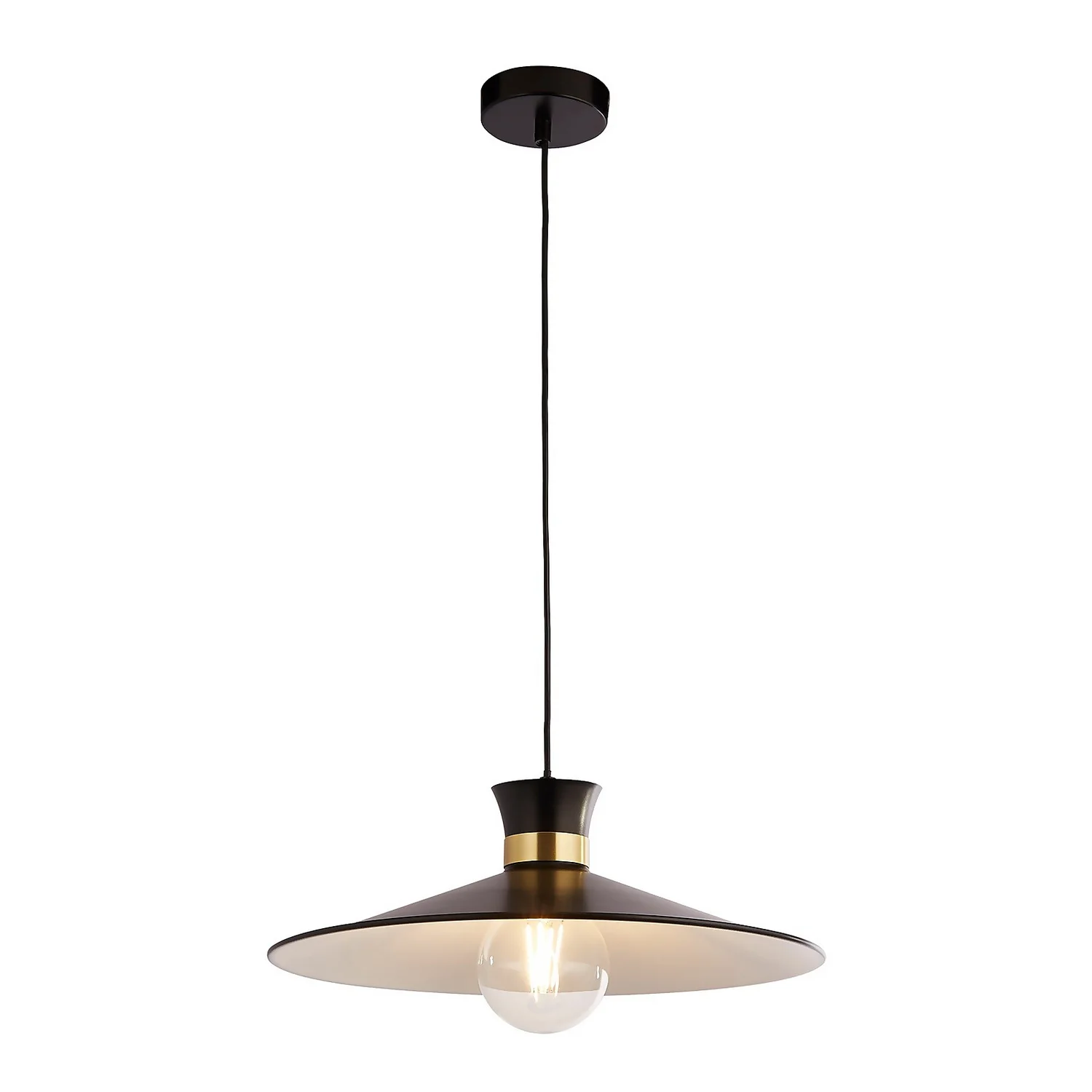 Balham Pendant Ceiling Light - Black & Brass 4 Balham Pendant Ceiling Light - Black & Brass - Image 2