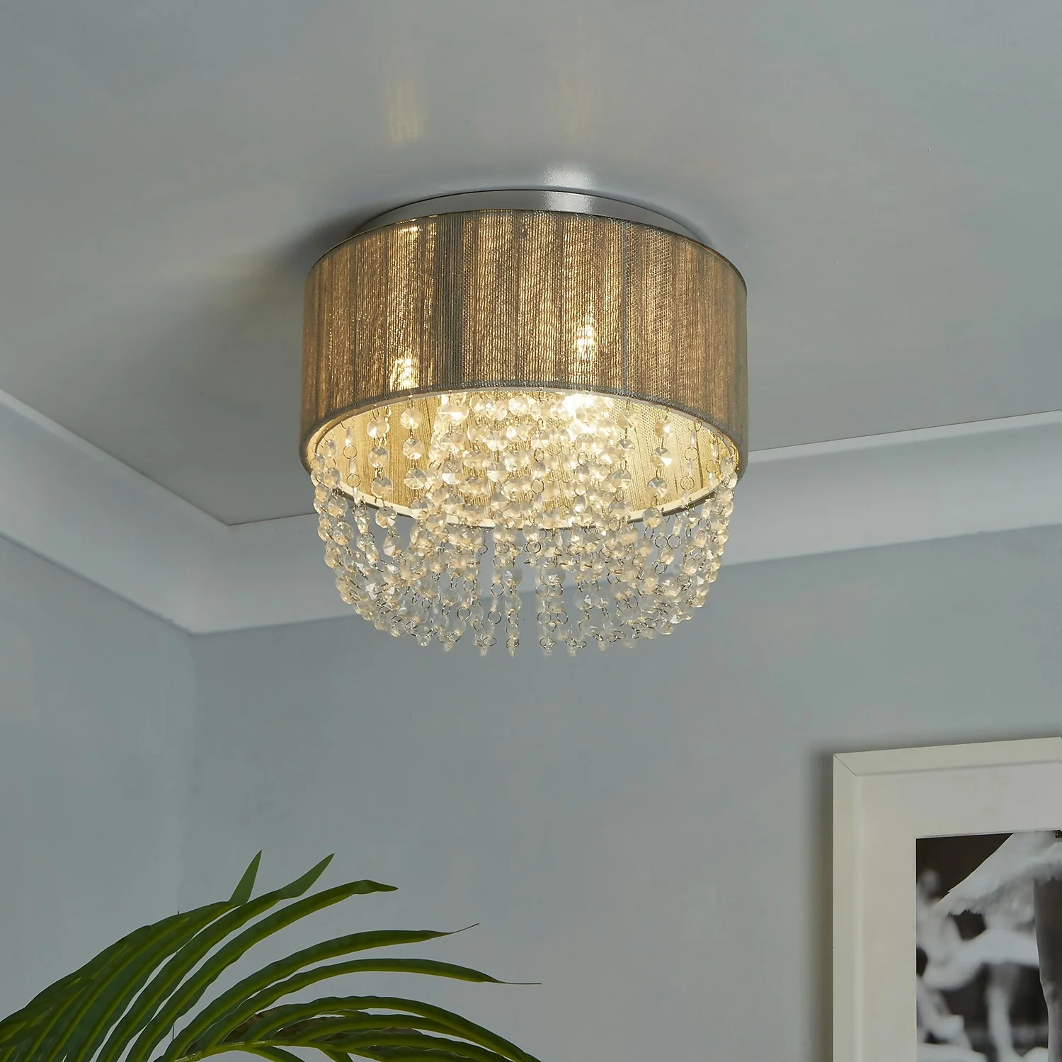 Bellano 3 Light Flush Ceiling Light - Grey 3 Bellano 3 Light Flush Ceiling Light - Grey