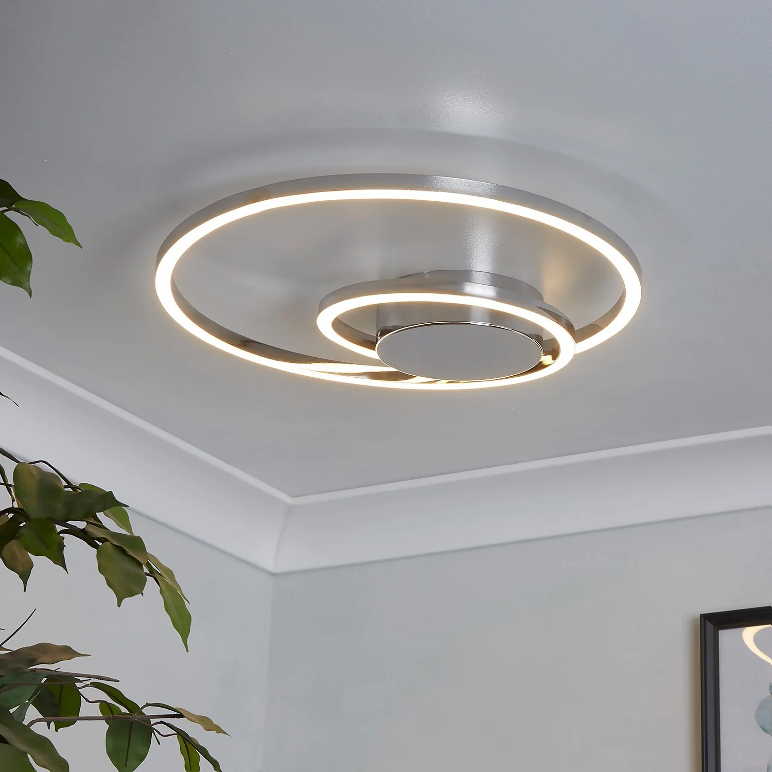 Sasha LED Flush Ceiling Light - Light Chrome 3 Sasha LED Flush Ceiling Light - Light Chrome