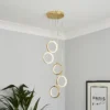 Lenox LED 5 Ring Cluster Pendant Ceiling Light - Brass 1 Lenox LED 5 Ring Cluster Pendant Ceiling Light - Brass -Chic Lighting Store 13529591 1614945397105952