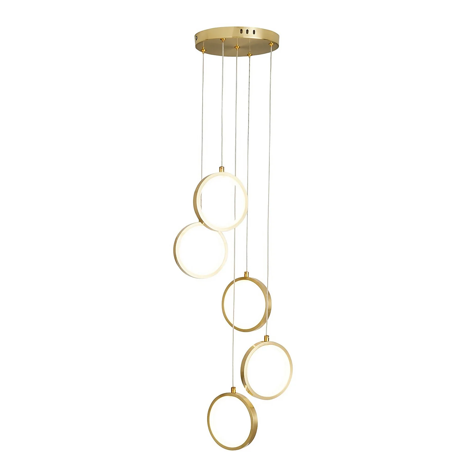 Lenox LED 5 Ring Cluster Pendant Ceiling Light - Brass 4 Lenox LED 5 Ring Cluster Pendant Ceiling Light - Brass - Image 2