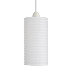 Katya Ribbed Glass Easy Fit Shade - White 8 Katya Ribbed Glass Easy Fit Shade - White -Chic Lighting Store 13529605 1744945395622602