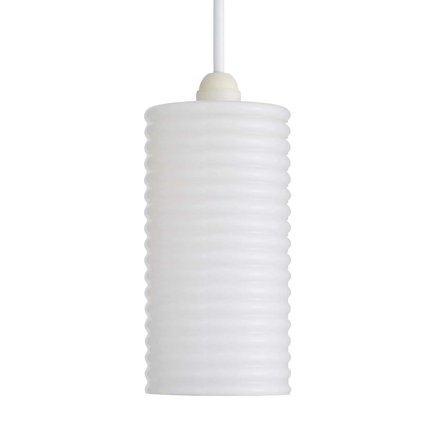 Katya Ribbed Glass Easy Fit Shade - White 5 Katya Ribbed Glass Easy Fit Shade - White - Image 3