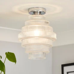 Monet Tiered Glass Flush Ceiling Light