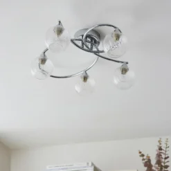 Tatton 5 Light Semi Flush Ceiling Light - Chrome -Chic Lighting Store 13645374 1224942855309584
