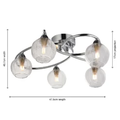 Tatton 5 Light Semi Flush Ceiling Light - Chrome -Chic Lighting Store 13645374 1924942855505547