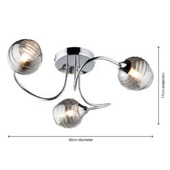 Marple 3 Light Semi Flush Ceiling Light - Chrome & Smoke 13 Marple 3 Light Semi Flush Ceiling Light - Chrome & Smoke -Chic Lighting Store 13645383 1284956789790284