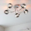 Marple 5 Light Semi Flush Ceiling Light - Chrome & Smoke 1 Marple 5 Light Semi Flush Ceiling Light - Chrome & Smoke -Chic Lighting Store 13645384 1144956789569220