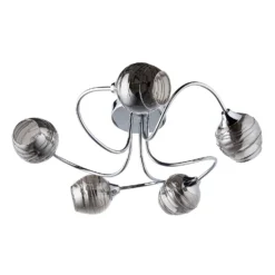 Marple 5 Light Semi Flush Ceiling Light - Chrome & Smoke -Chic Lighting Store 13645384 1474956789678483