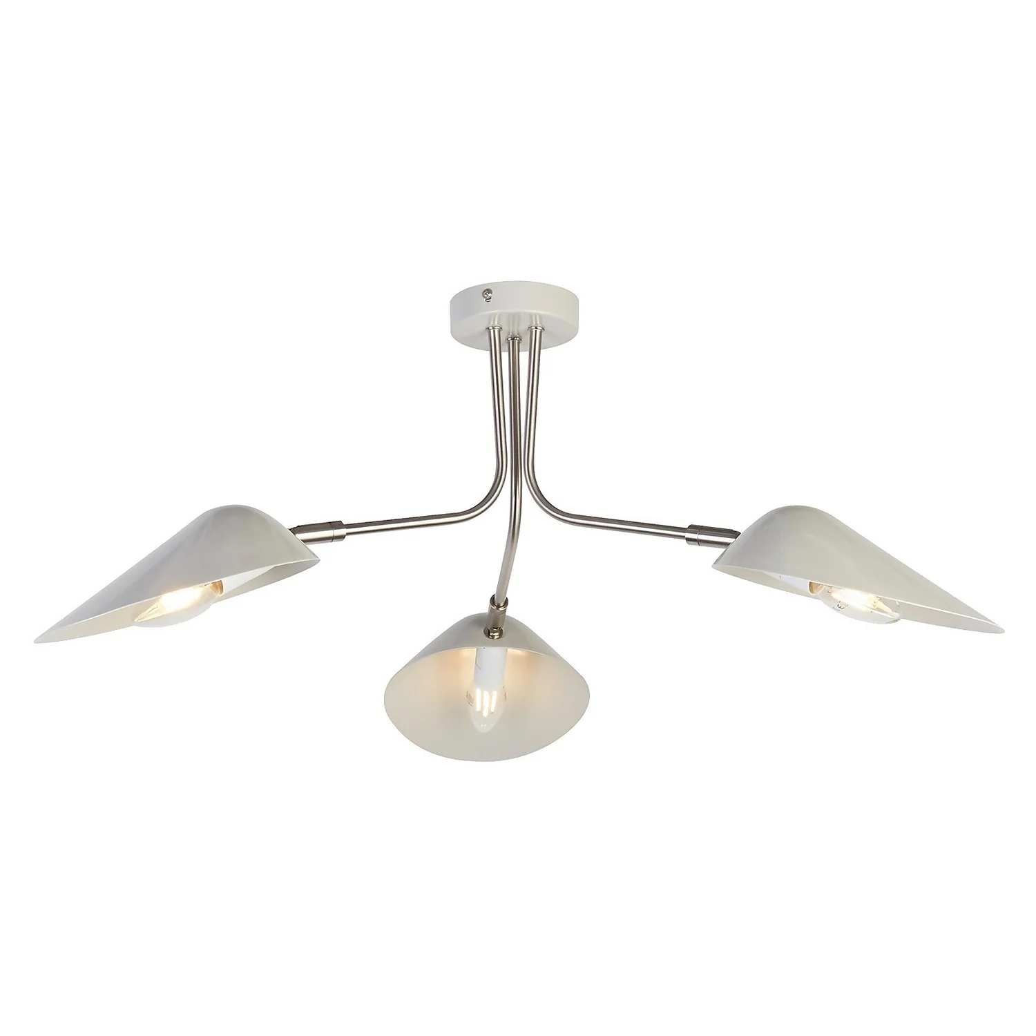 Laila 3 Light Semi-Flush Ceiling Light - Stone 4 Laila 3 Light Semi-Flush Ceiling Light - Stone - Image 2