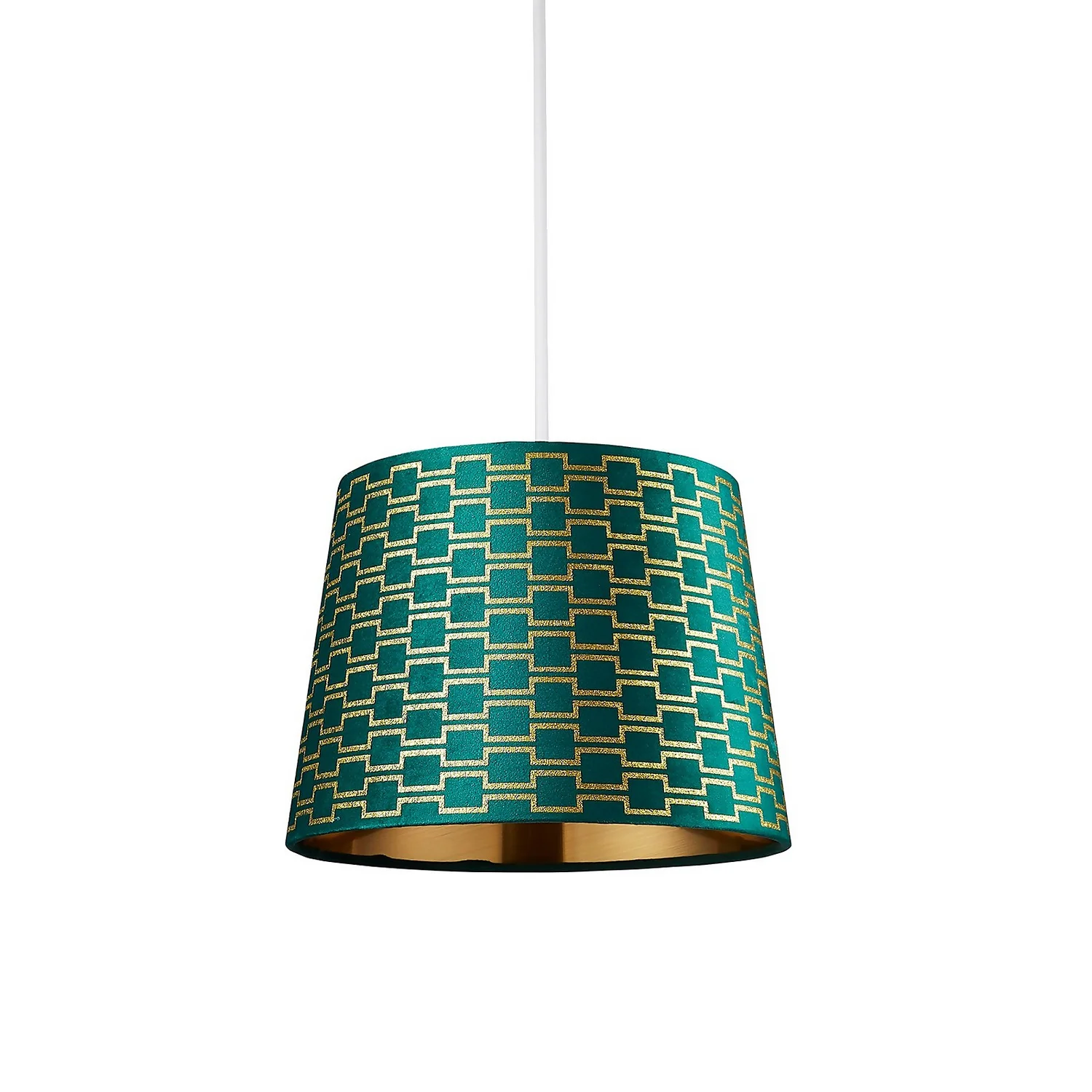 Mia Velvet 30cm Patterned Lamp Shade - Emerald 5 Mia Velvet 30cm Patterned Lamp Shade - Emerald - Image 3