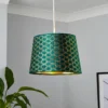 Mia Velvet 30cm Patterned Lamp Shade - Emerald 1 Mia Velvet 30cm Patterned Lamp Shade - Emerald -Chic Lighting Store 13751364 7444969499012115