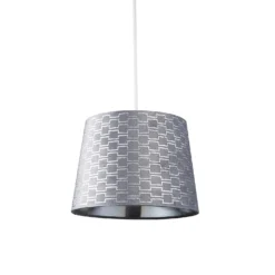 Mia Velvet 30cm Patterned Lamp Shade - Grey -Chic Lighting Store 13751365 9604969499142765