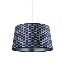 Mia Velvet 43cm Patterned Lamp Shade - Navy 7 Mia Velvet 43cm Patterned Lamp Shade - Navy -Chic Lighting Store 13751366 1054969499148633