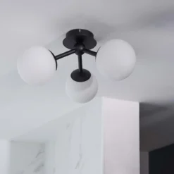 Pulsa Bathroom Semi Flush Light - 3lt Black 11 Pulsa Bathroom Semi Flush Light - 3lt Black -Chic Lighting Store 13794229 7494957105421190