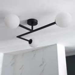 Hawkhill Bathroom Semi Flush Light - 3lt Black 14 Hawkhill Bathroom Semi Flush Light - 3lt Black -Chic Lighting Store 13794230 1324957104723984