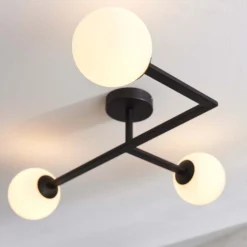 Hawkhill Bathroom Semi Flush Light - 3lt Black 15 Hawkhill Bathroom Semi Flush Light - 3lt Black -Chic Lighting Store 13794230 1814957104759594