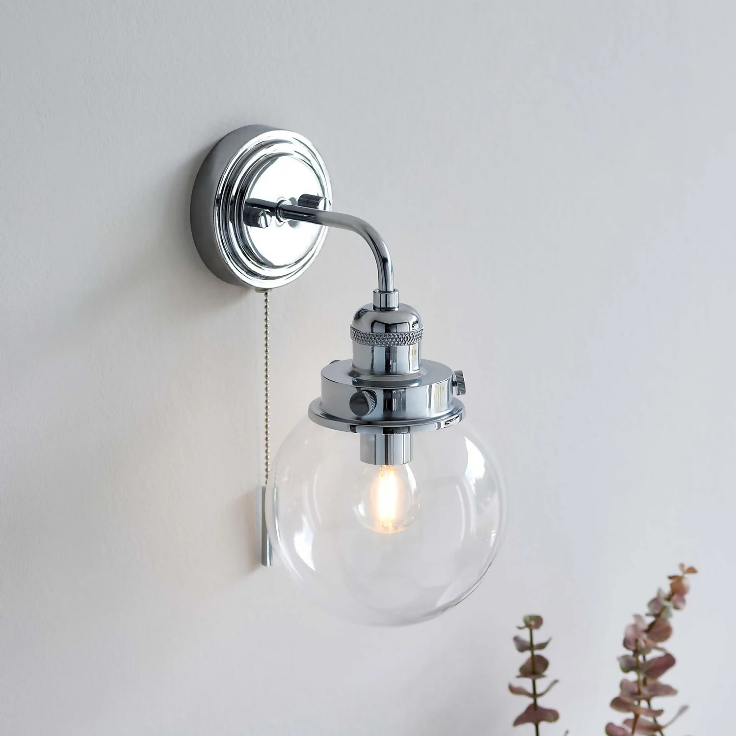 Cheswick Bathroom Wall Light - Chrome 3 Cheswick Bathroom Wall Light - Chrome