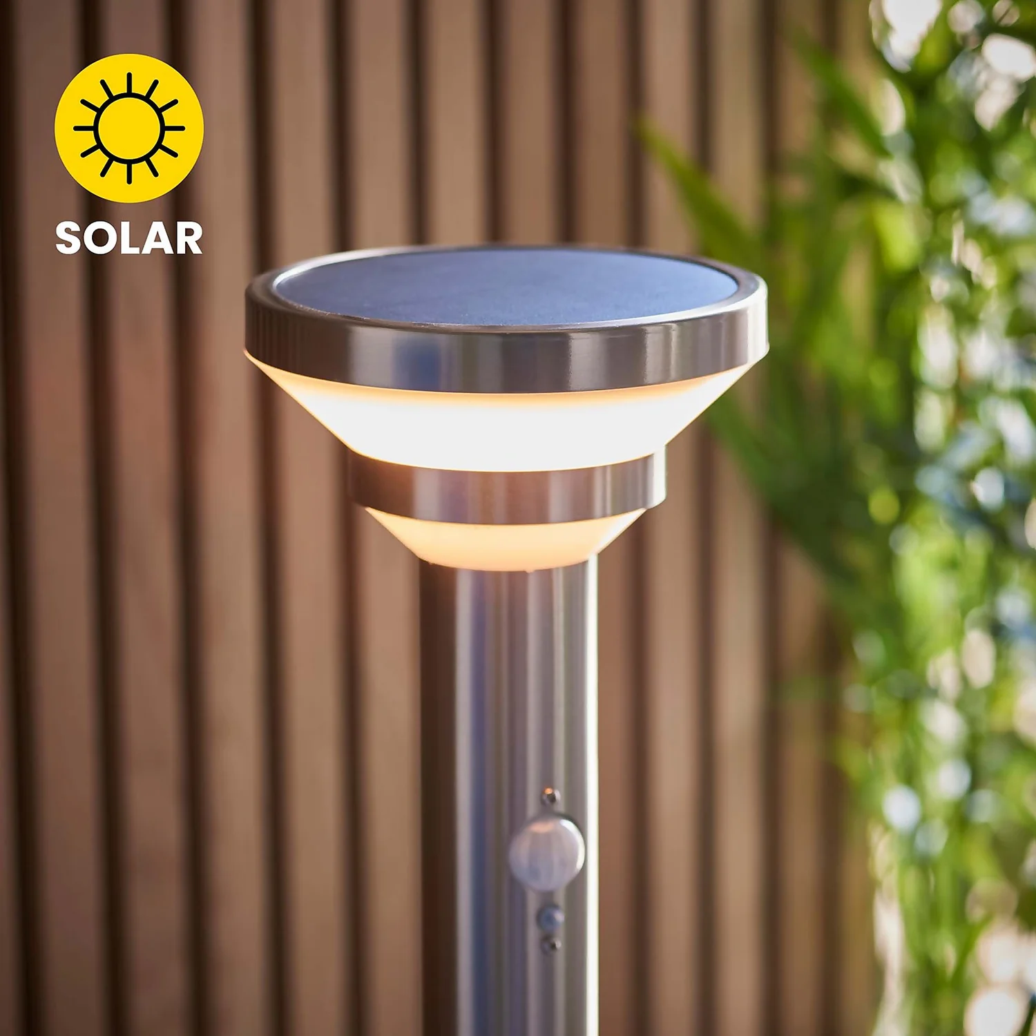 Halton 50cm Photocell & PIR Solar Outdoor Floor Light - Stainless Steel 9 Halton 50cm Photocell & PIR Solar Outdoor Floor Light - Stainless Steel - Image 7