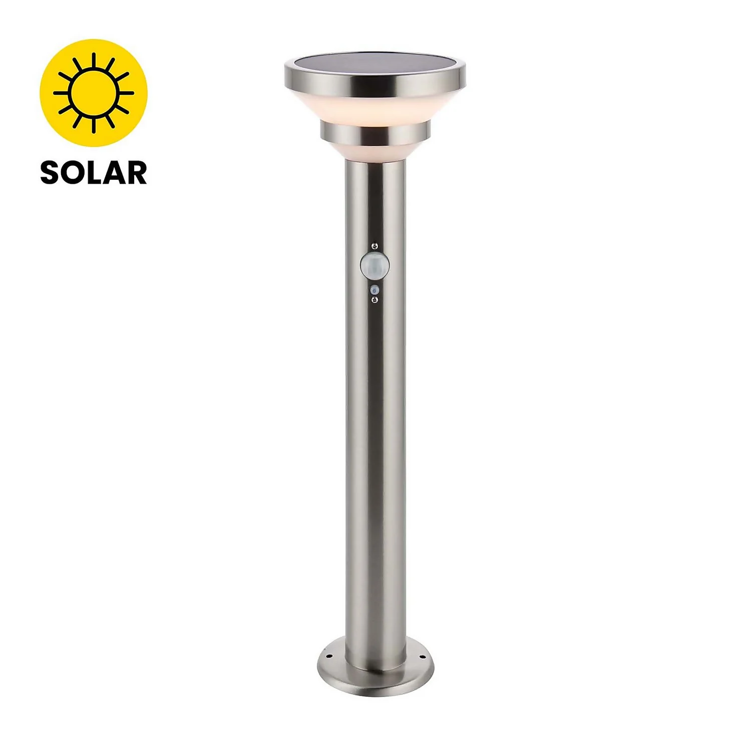 Halton 50cm Photocell & PIR Solar Outdoor Floor Light - Stainless Steel 4 Halton 50cm Photocell & PIR Solar Outdoor Floor Light - Stainless Steel - Image 2