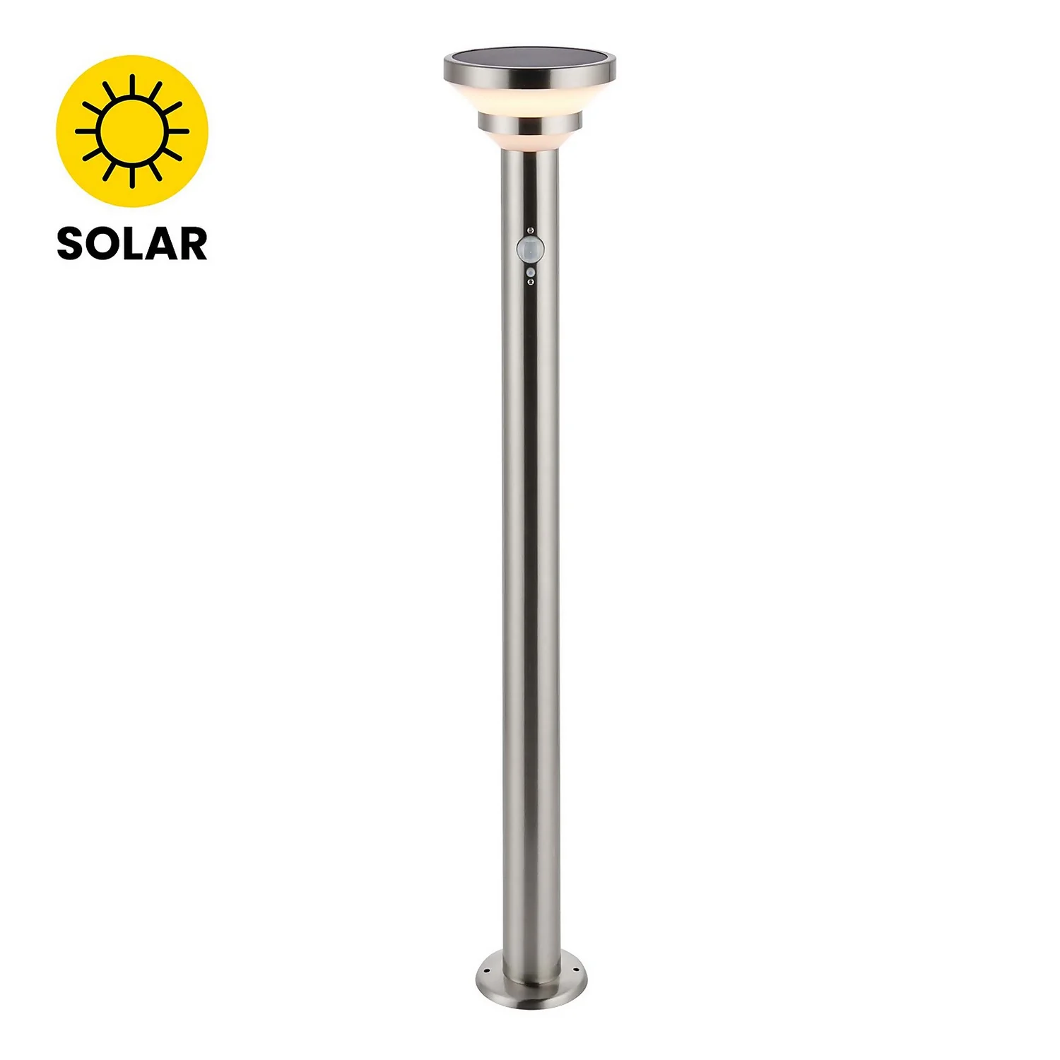 Halton 80cm Photocell & PIR Solar Outdoor Floor Light - Stainless Steel 4 Halton 80cm Photocell & PIR Solar Outdoor Floor Light - Stainless Steel - Image 2