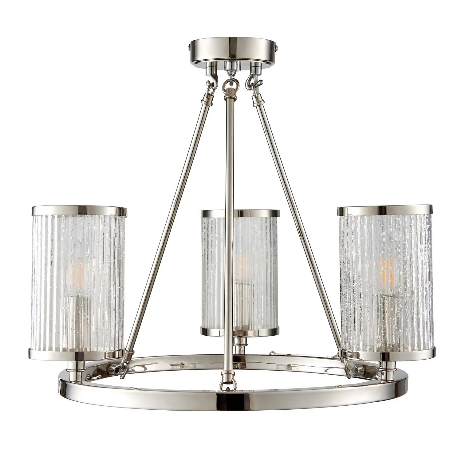 Easton Semi Flush Light - 3lt Nickel 4 Easton Semi Flush Light - 3lt Nickel - Image 2