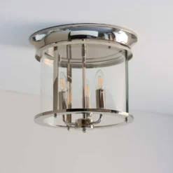 Hampworth Flush Light - 3lt Nickel -Chic Lighting Store 13794257 9124957104971571