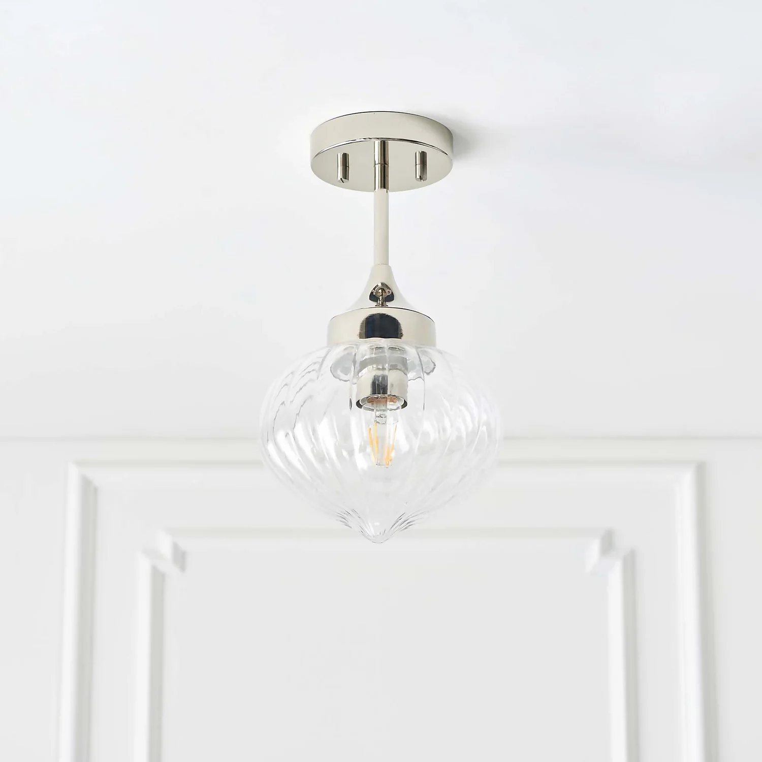 Addington Semi Flush Light - Nickel 5 Addington Semi Flush Light - Nickel - Image 3