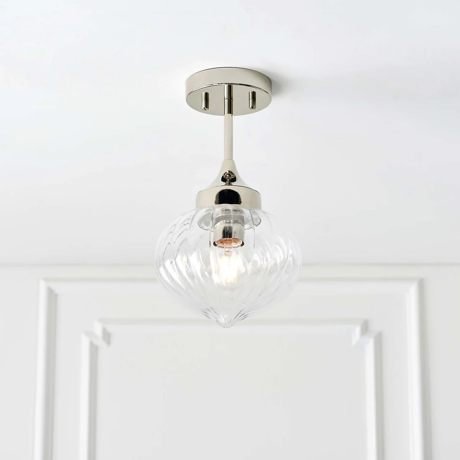 Addington Semi Flush Light - Nickel 3 Addington Semi Flush Light - Nickel