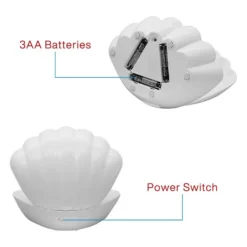 Colour Changing LED Glitter Shell Lamp 11 Colour Changing LED Glitter Shell Lamp -Chic Lighting Store 13892610 8634998572582514