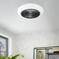 EGLO Sayulita Ceiling Light With Fan - White & Black