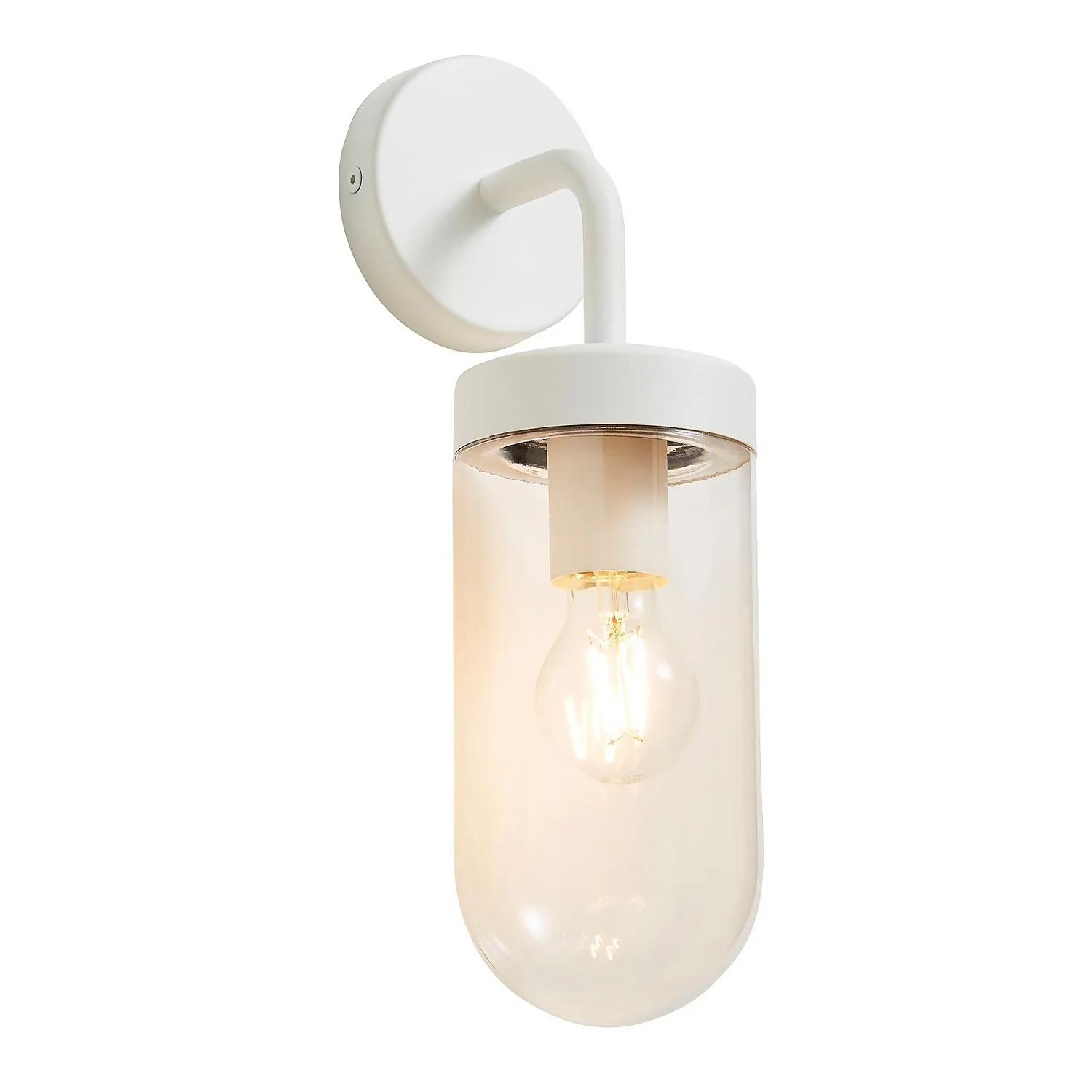 Kew Curved Arm E27 Outdoor Wall Light - Ivory 4 Kew Curved Arm E27 Outdoor Wall Light - Ivory - Image 2